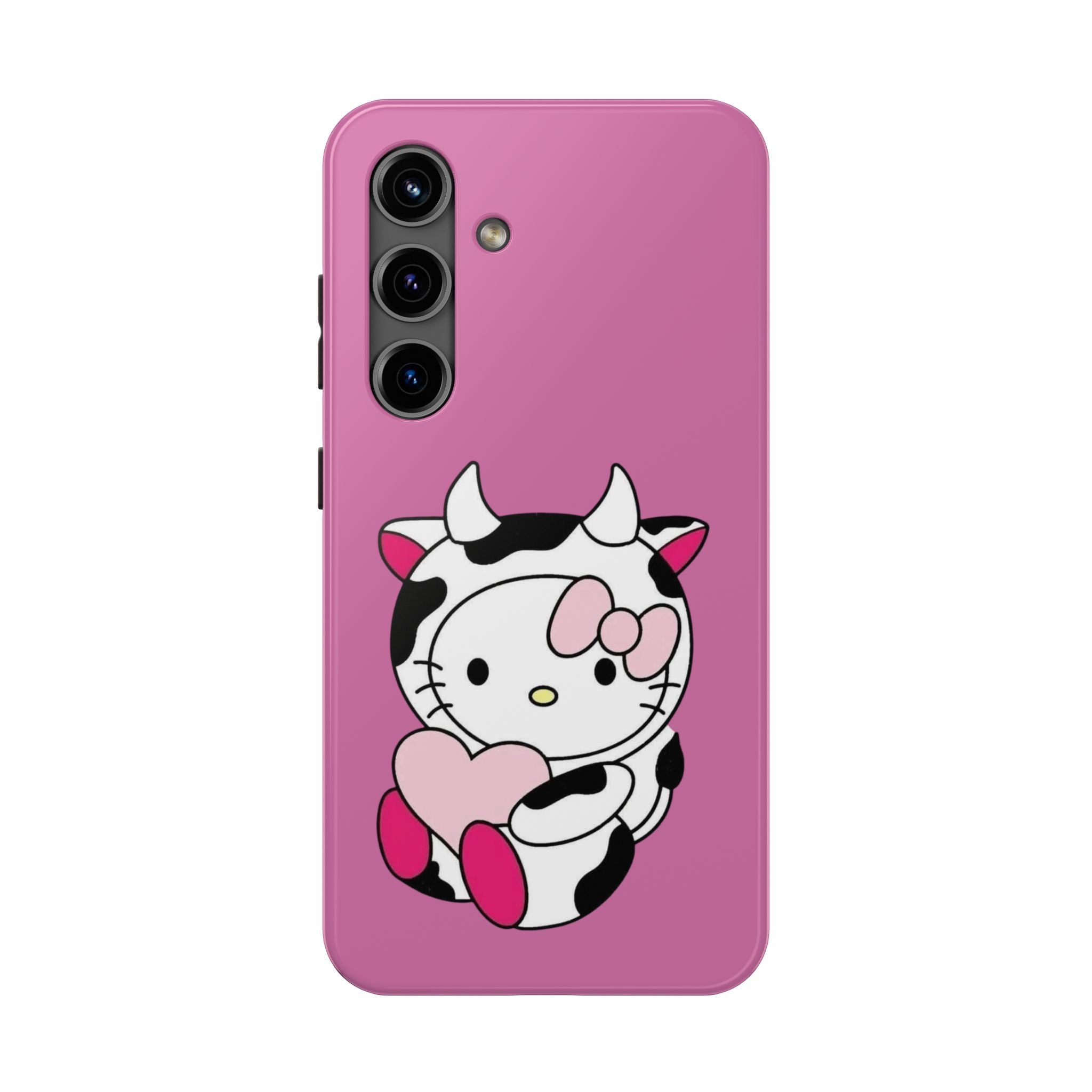 Hello Kitty Cow Cute Tough Phone Case – Pink Heart Protective Cover