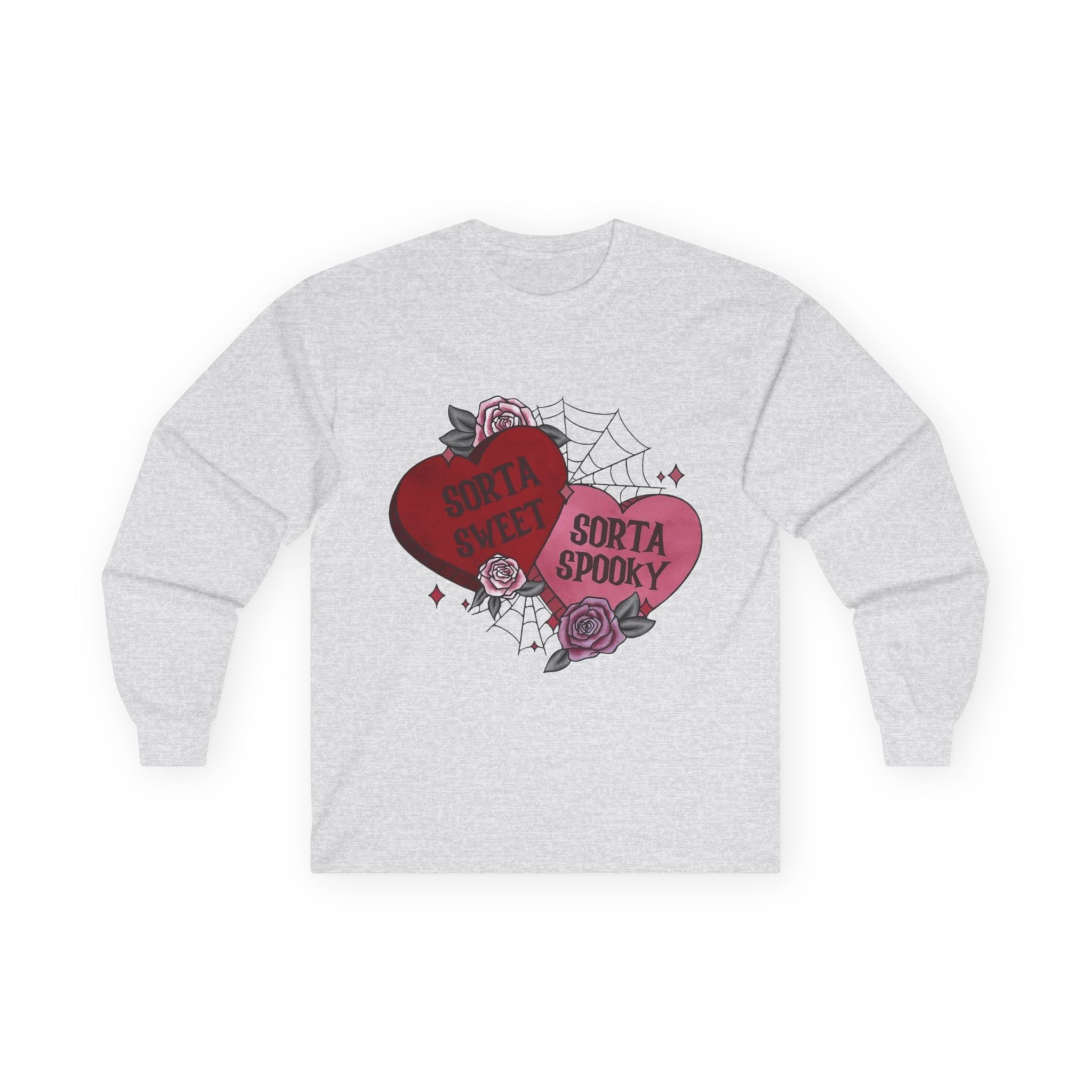 Sorta Spooky Heart Long Sleeve Tee — Goth Valentine Graphic Shirt