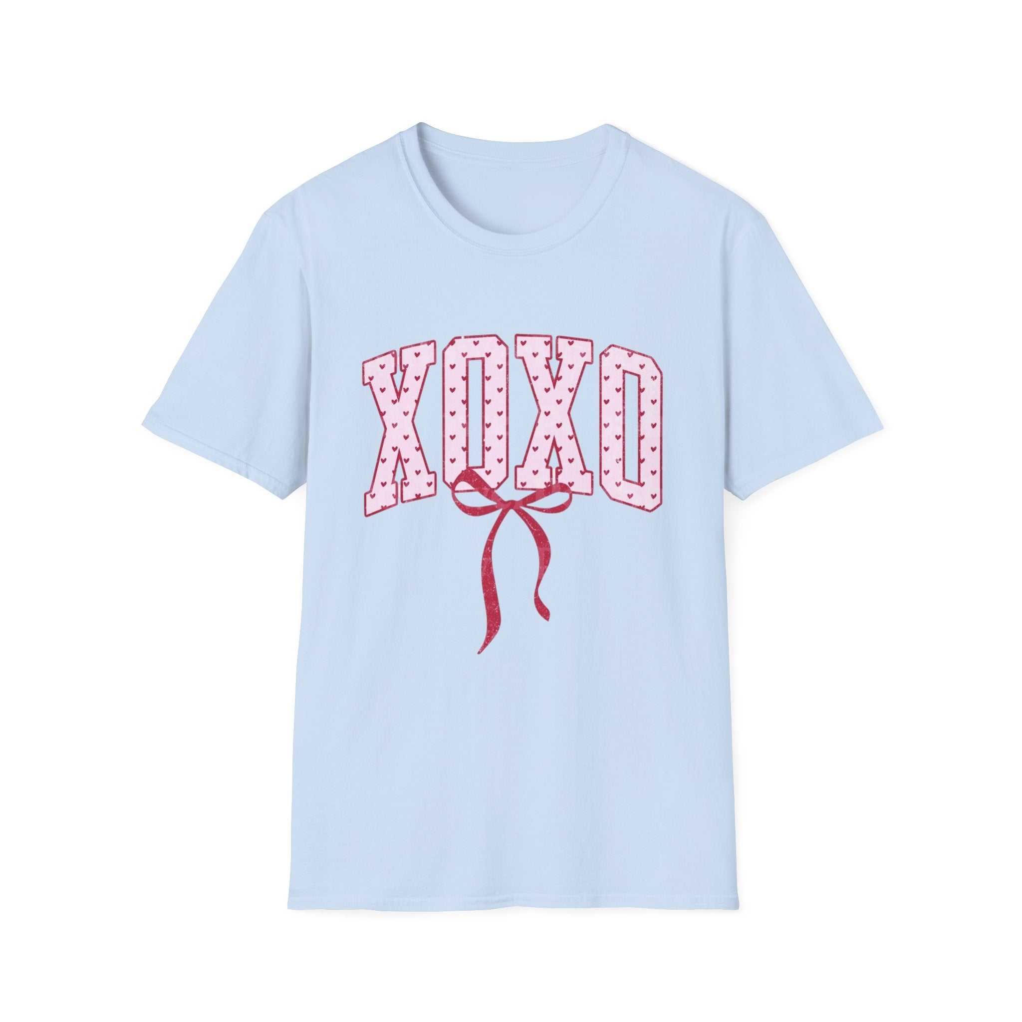 XOXO Pink Ribbon T-Shirt — Valentine’s Day Cute Graphic Tee