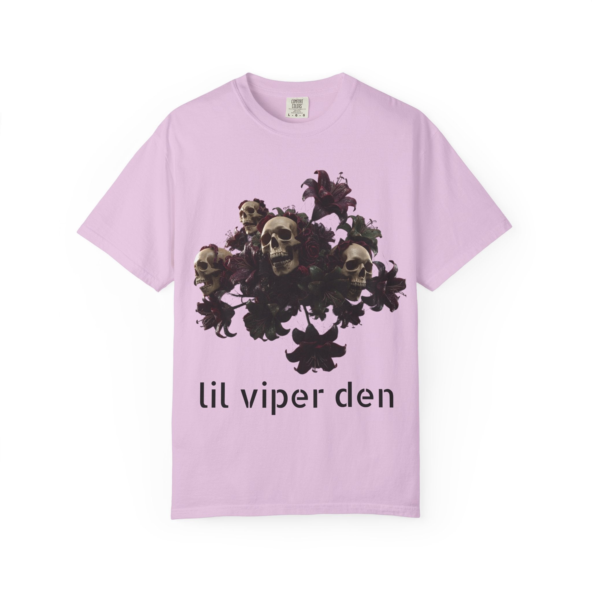 Lil Viper Den Skull Floral Tee — Gothic Graphic T-Shirt