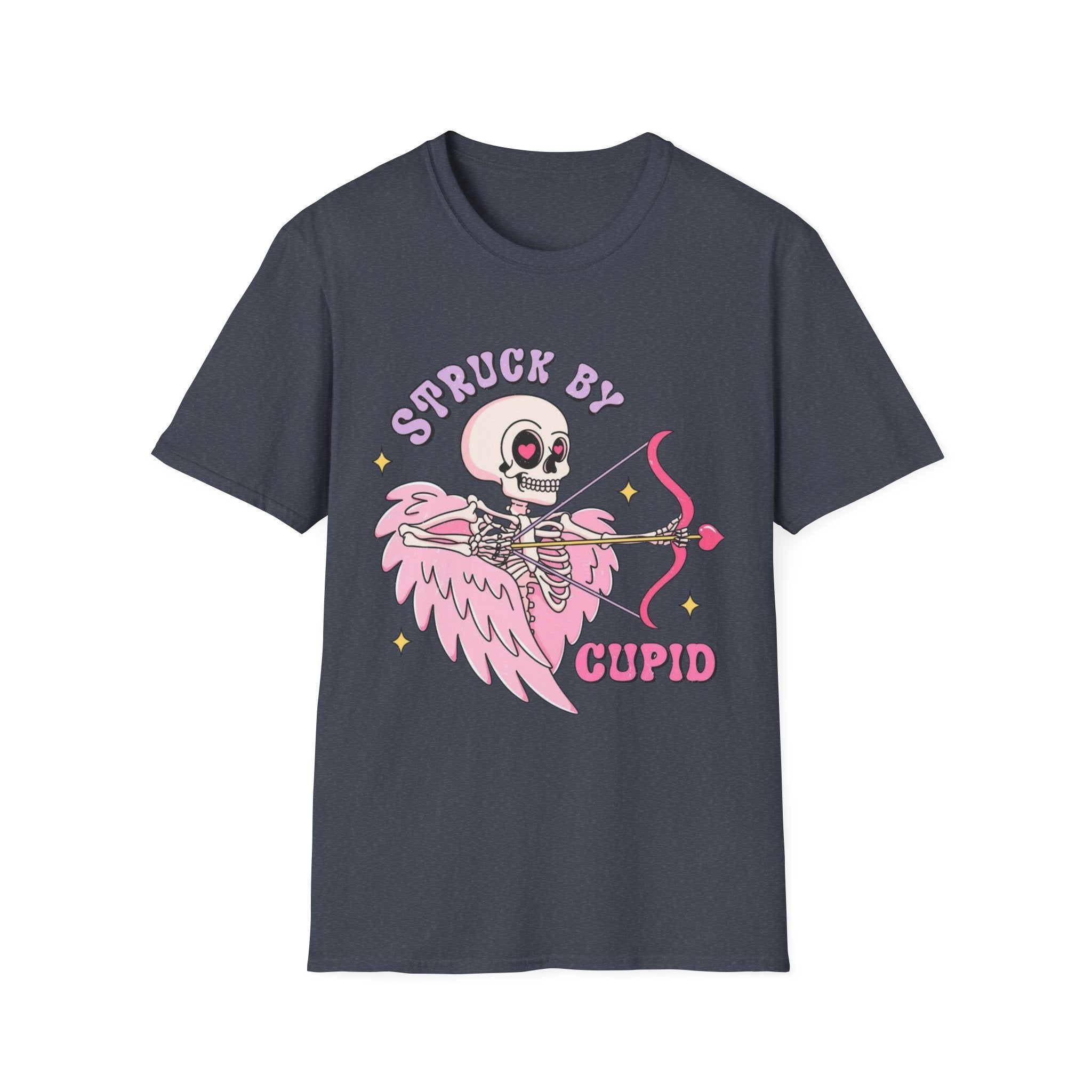 Cupid Skeleton T-Shirt — "Struck by Cupid" Cute Gothic Valentine Tee