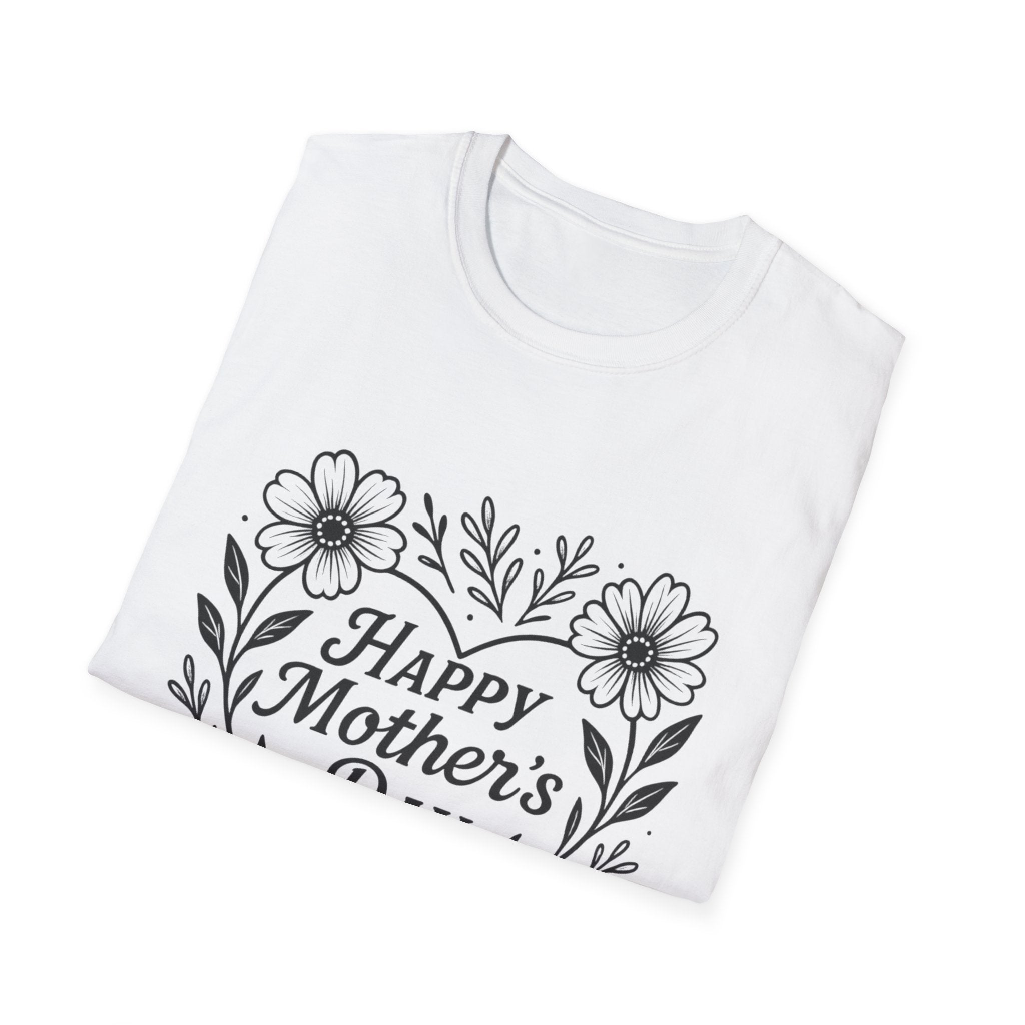 Mother's Day Floral Tee — "Happy Mother's Day" Heart Design