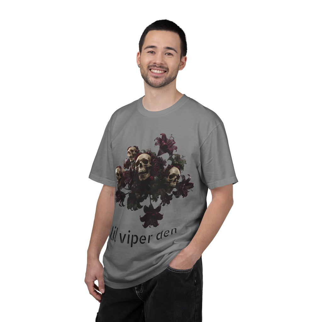 Lil Viper Den Skull Floral Tee — Gothic Graphic T-Shirt
