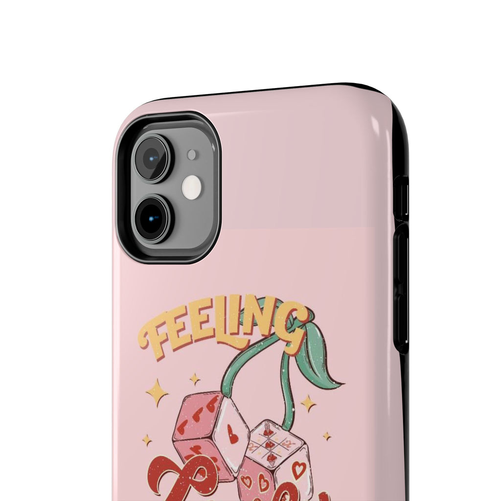 Feeling Lucky Phone Case — Pink Retro Dice Cherry Design