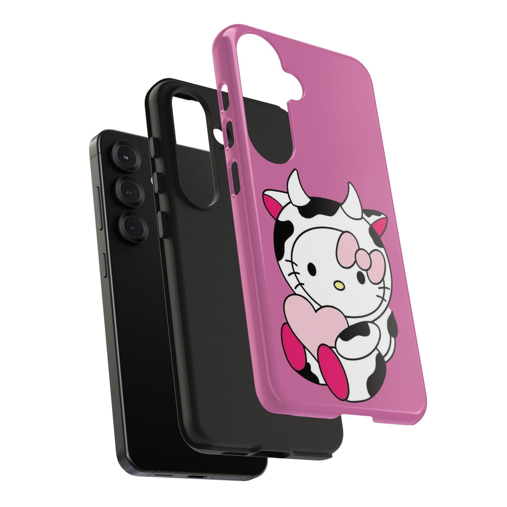 Hello Kitty Cow Cute Tough Phone Case – Pink Heart Protective Cover