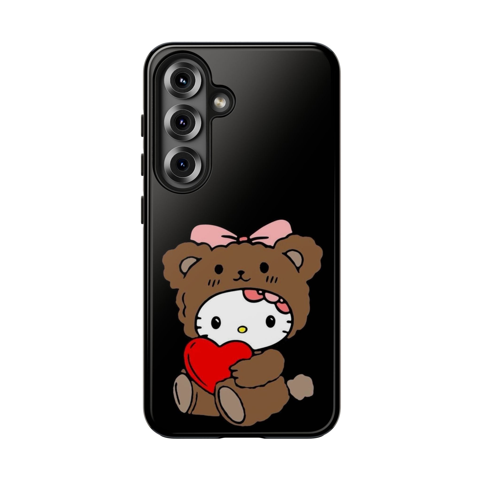 Cute Hello Kitty Bear Heart Tough Phone Case — Protective Cute Cartoon iPhone Cover