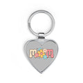 mothers day Heart Keychain — 'Mom' Floral Retro Heart Keyring | Mother's Day Gift