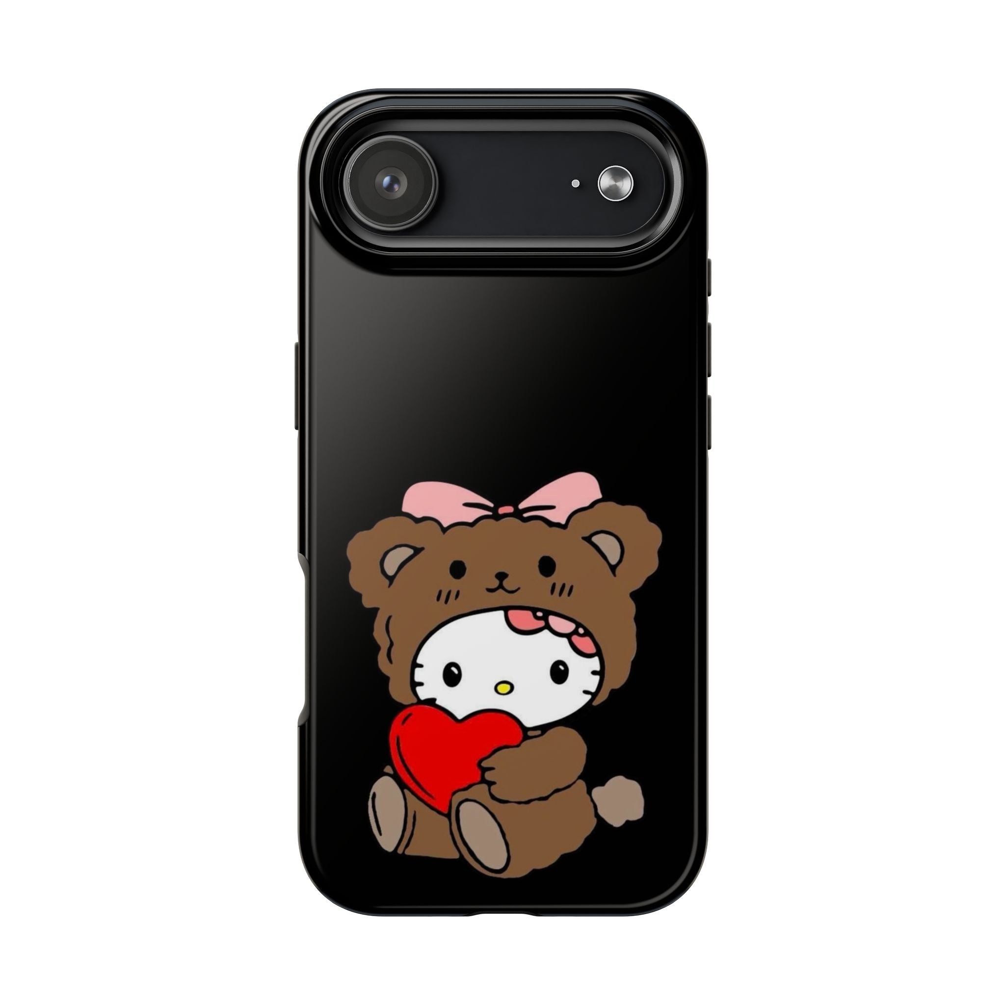 Cute Hello Kitty Bear Heart Tough Phone Case — Protective Cute Cartoon iPhone Cover