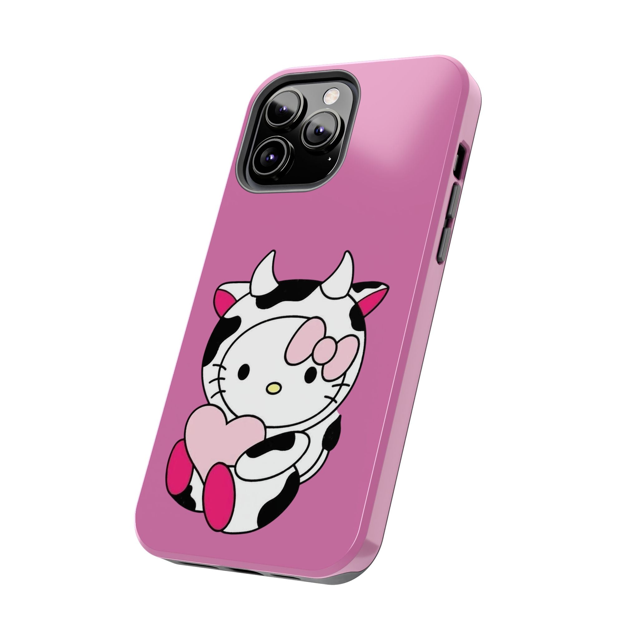 Hello Kitty Cow Cute Tough Phone Case – Pink Heart Protective Cover