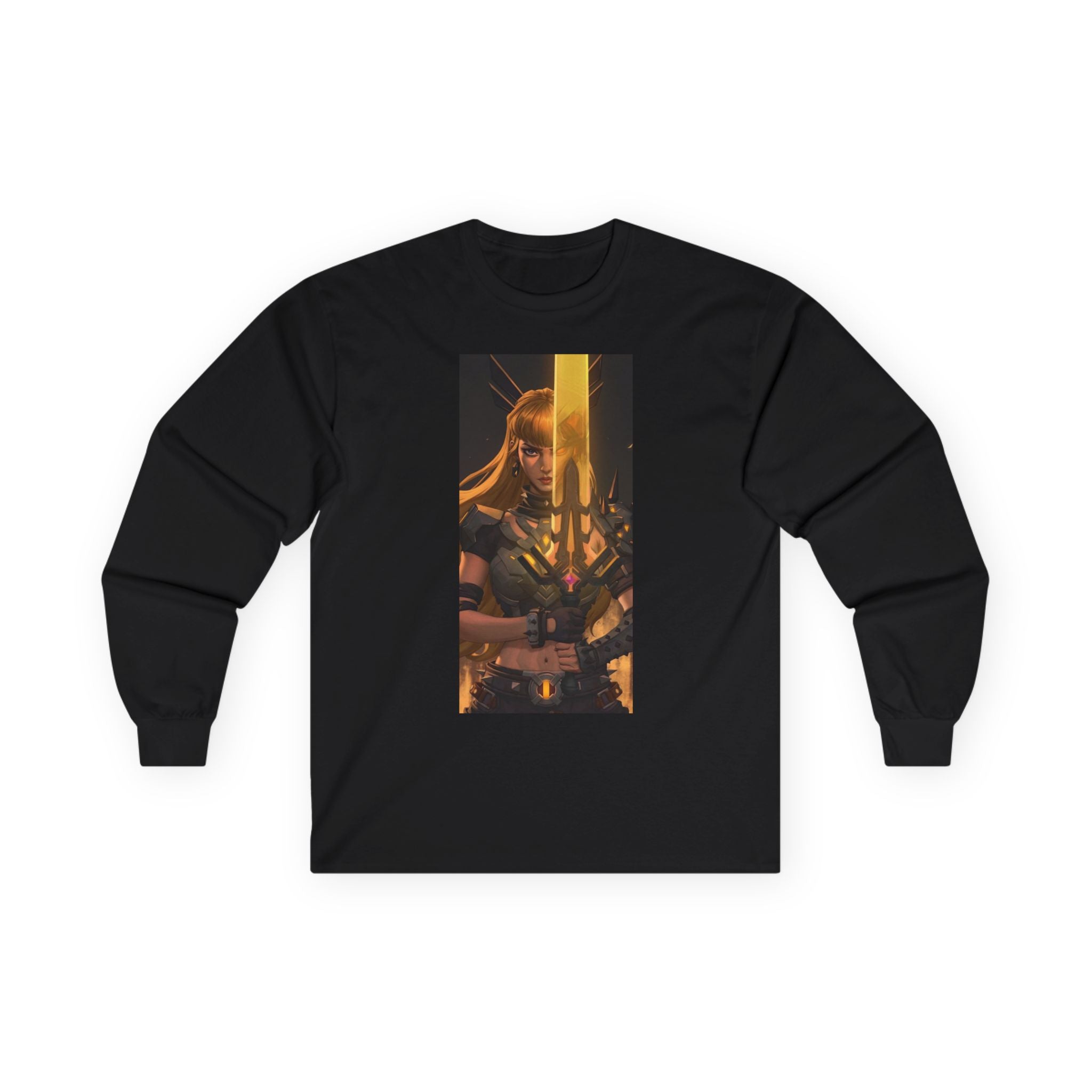 Magik Marvel Rivals Long Sleeve Tee — Golden Fantasy Warrior Graphic