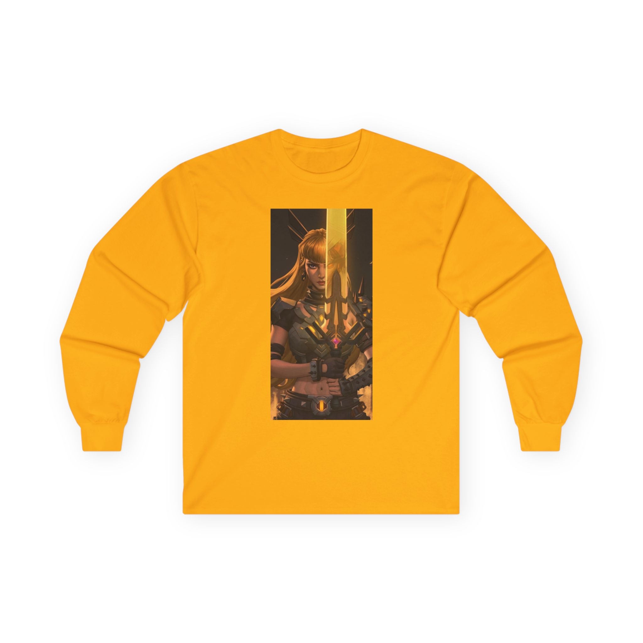 Magik Marvel Rivals Long Sleeve Tee — Golden Fantasy Warrior Graphic