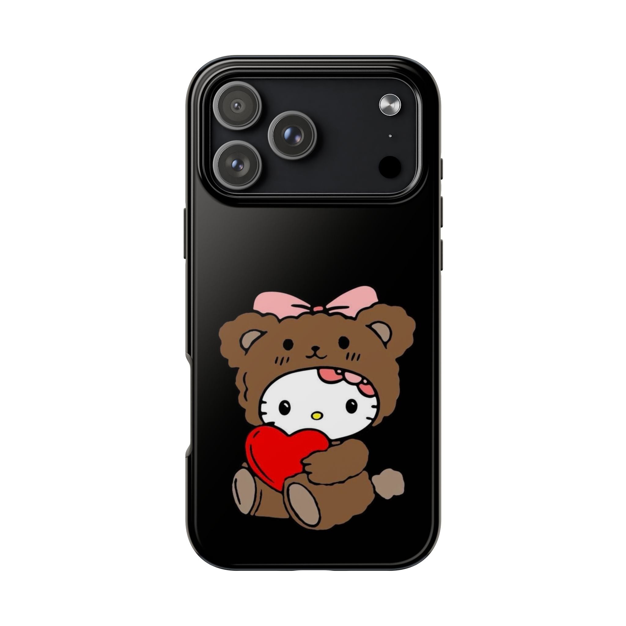 Cute Hello Kitty Bear Heart Tough Phone Case — Protective Cute Cartoon iPhone Cover