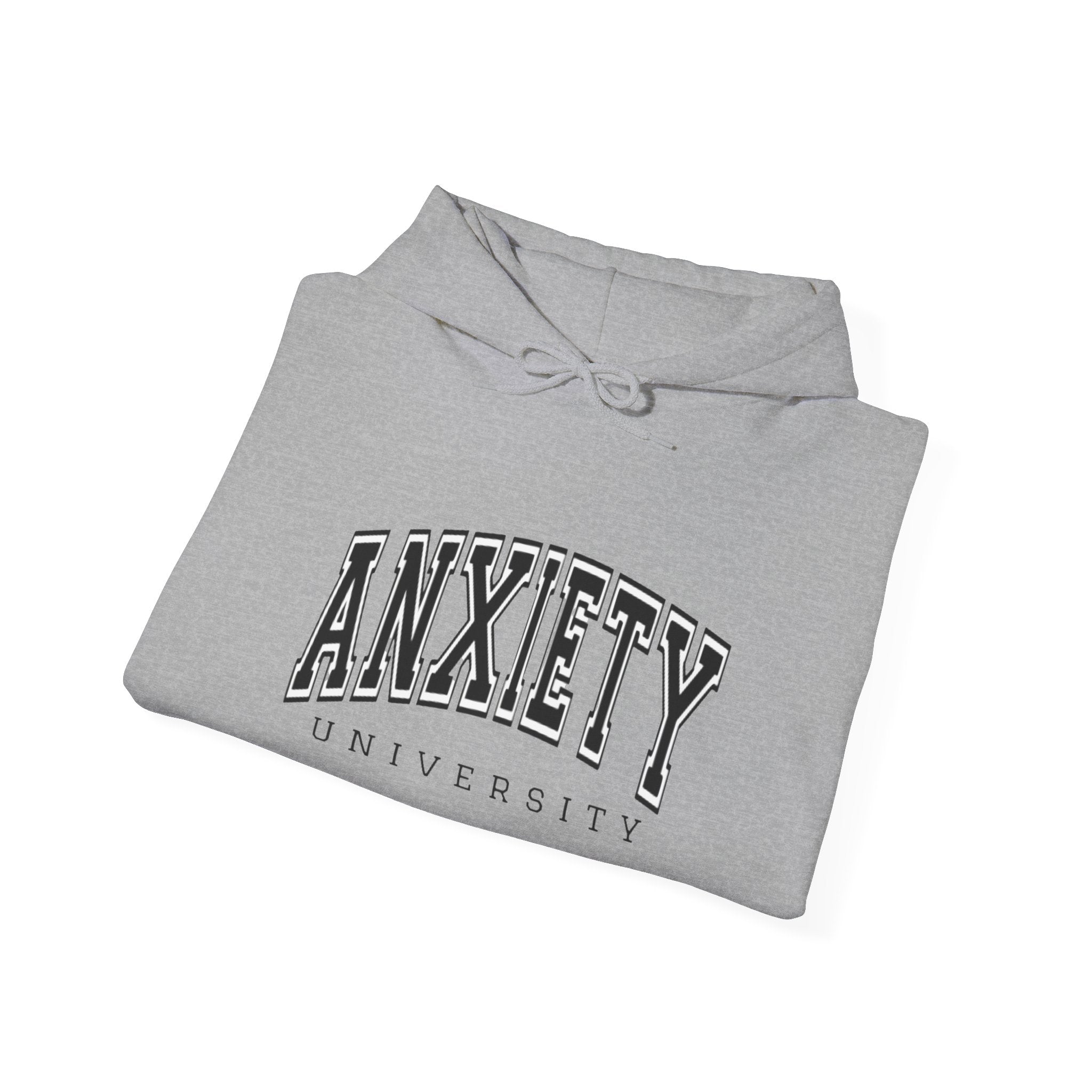 Anxiety University Hoodie – Funny Retro Campus Sweatshirt
