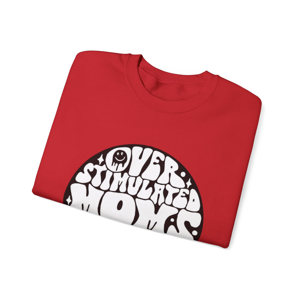 Retro 'Overstimulated Moms Club' Sweatshirt – Vintage Psychedelic Graphic Crewneck